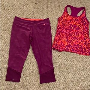 Nike workout outfit purple orange